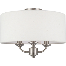 Cosylyte Winston 3 Light Ceiling Light with Faux Linen Outer Shade