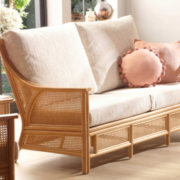 Desser Furniture Chester 3 Seater Cotton Cream Rattan Sofa