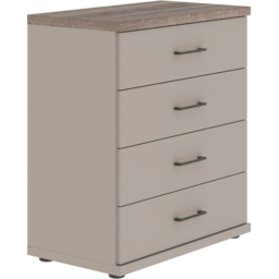 Homebase Truro Grey 4 Drawer Wide Chest of Drawers with Slate Handles - thumbnail 2