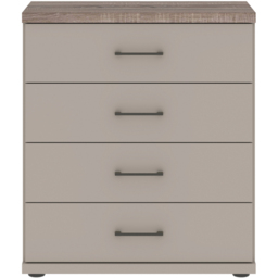 Homebase Truro Grey 4 Drawer Wide Chest of Drawers with Slate Handles - thumbnail 3