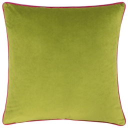 Paoletti Meridian Lime Hot Pink Velvet Cushion