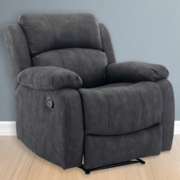 Furniture One Full Fabric Dark Grey Manual Recliner Armchair - thumbnail 1