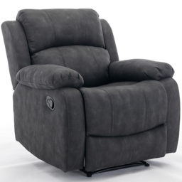 Furniture One Full Fabric Dark Grey Manual Recliner Armchair - thumbnail 3