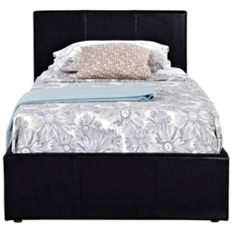 Berlin Single Black Faux Leather Ottoman Bed - thumbnail 2