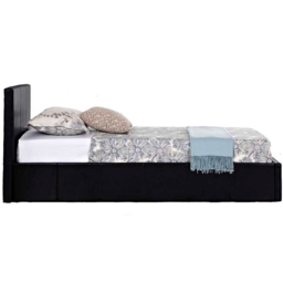 Berlin Single Black Faux Leather Ottoman Bed - thumbnail 3