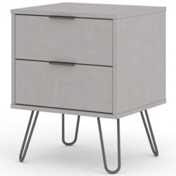 Augusta 2 Drawer Grey Bedside Table - thumbnail 2