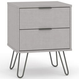 Augusta 2 Drawer Grey Bedside Table - thumbnail 3
