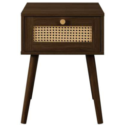 Croxley Single Drawer Brown Rattan Bedside Table - thumbnail 4