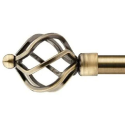 New Edge Blinds Cage Brass Extendable Eyelet Metal Curtain Pole Set 160-300cm - thumbnail 1