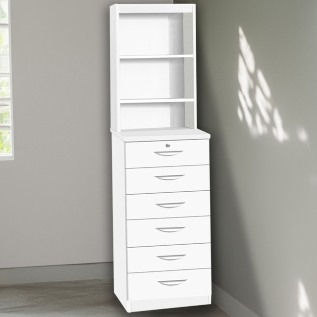 R White Cabinets White 6 Drawer 3 Shelf Chest of Drawers with Hutch - image 1