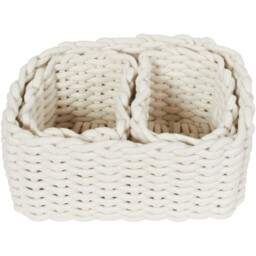Cream Rope Storage Basket 3 Pack - thumbnail 3