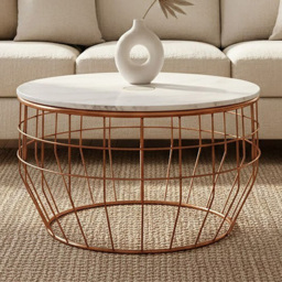Premier Housewares Vizzini White Marble Coffee Table - thumbnail 1