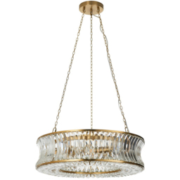 Merano Vittoria Warm Brass Plate Clear Glass Pendant Ceiling Light - thumbnail 1