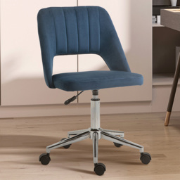 Portland Dark Blue Scallop Mid-Back Swivel Office Chair - thumbnail 1