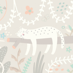 Origin Murals Sleeping Jungle Leopard Grey Wall Mural - thumbnail 2