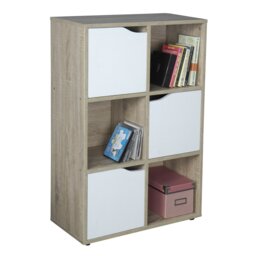 Saturn 6 Shelf Brown and White Shelving Unit - thumbnail 3