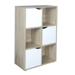 Saturn 6 Shelf Brown and White Shelving Unit - thumbnail 2