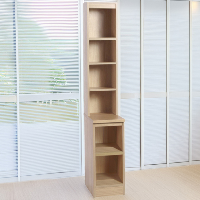 R White Cabinets 6 Tier Light Brown Desk Height Bookcase with Hutch - image 1