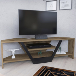 Decorotika Sares Oud Oak and Black 2 Shelf TV Unit