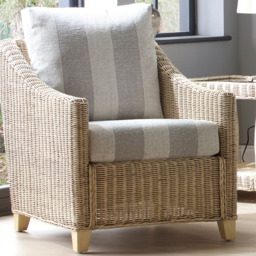 Desser Furniture Dijon Athena Stripe Natural Rattan Chair