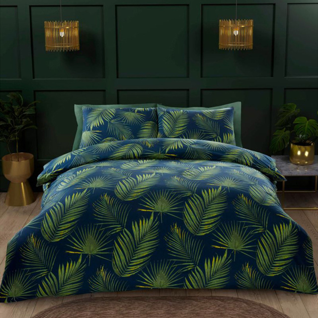 Serene Palma Single Green Microfibre Duvet Set - image 1