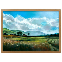 Laura Ashley Countryside Scene Wooden Frame Wall Art 70 x 100cm - thumbnail 1