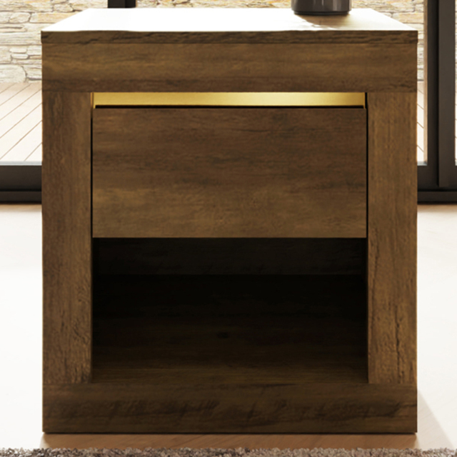 GFW Astley Knotty Oak Single Drawer Single Shelf Lamp Table - image 1