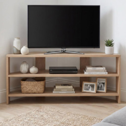 FWStyle Promo Oak 2 Shelf Corner TV Unit
