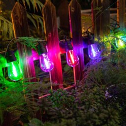 ENER-J Solar 2 Way RGB and WW LED Filament String Lights with 10 Lamps 10m