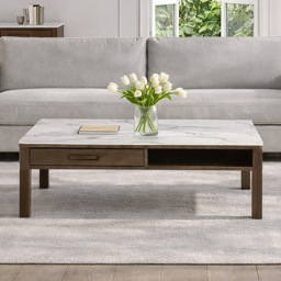 Florence Southampton Cream Ceramic Single Drawer Single Shelf Rectangular Coffee Table