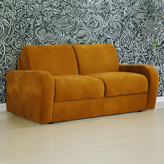 Jay-Be Deco 2 Seater Luxe Velvet Saffron Sofa Bed with e-Sprung Mattress - image 1