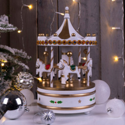 St Helens Multicolour Wooden Carousel Music Box - thumbnail 2