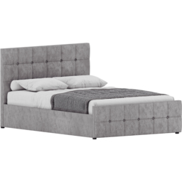 Vida Designs Valentina Double Silver Velvet Ottoman Bed with Gel Memory Foam Mattress - thumbnail 2