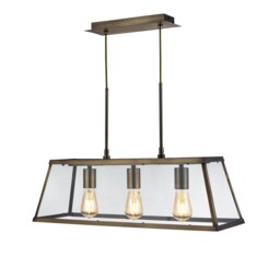Bellevue 3 Light Industrial Pendant - Brass - thumbnail 2