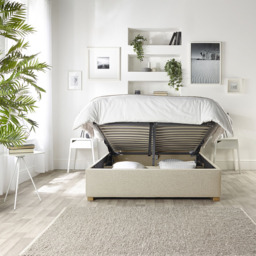 Catherine Lansfield Soho Super King Size Natural Twill Ottoman Wing Bed - thumbnail 2