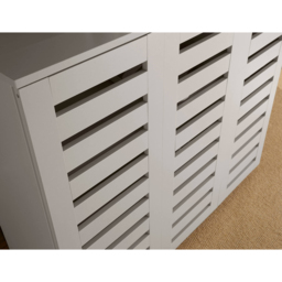 Home Source Oslo 3 Door Grey Shoe Storage Cabinet Unit - thumbnail 4