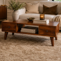 Artisan Furniture Classic Chestnut 2 Drawer Single Shelf Mango Wood Coffee Table - thumbnail 1