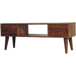 Artisan Furniture Classic Chestnut 2 Drawer Single Shelf Mango Wood Coffee Table - thumbnail 2