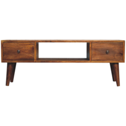 Artisan Furniture Classic Chestnut 2 Drawer Single Shelf Mango Wood Coffee Table - thumbnail 3