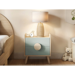 Flair Noah Green and Oak 2 Drawer Bedside Table - thumbnail 4