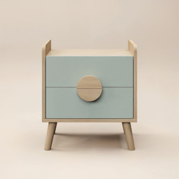 Flair Noah Green and Oak 2 Drawer Bedside Table - thumbnail 3