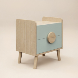 Flair Noah Green and Oak 2 Drawer Bedside Table - thumbnail 2