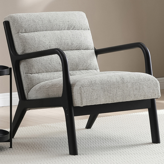 Otis Black and Natural Cord Static Ribbed Armchair - image 1