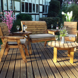 Charles Taylor 4 Seater Round Set Companion Seat with Grey Cushions - thumbnail 2