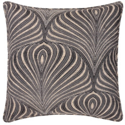 Paoletti Gatsby Black Jacquard Piped Cushion - thumbnail 1