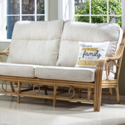 Desser Furniture Madrid 3 Seater Jasper Light Oak Natural Rattan Sofa - thumbnail 3