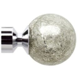 New Edge Blinds Chrome Fixed Length Eyelet Metal Curtain Pole Set with Empire Finial 70cm - thumbnail 2