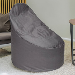 Kaikoo Grey Brushed Faux Suede Bean Bag Chair