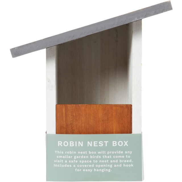 White Robin Nesting Bird Box - image 1