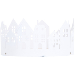 Mistletoe Cottage Round Metal and Wood White House Scene Christmas Tray 16cm - thumbnail 2
